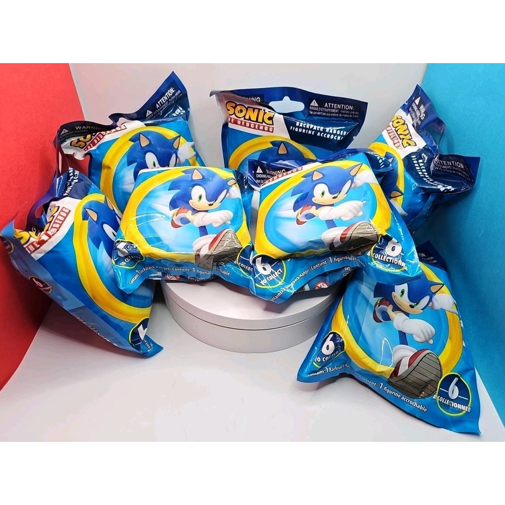 Lot Of 7 Sonic the Hedgehog Backpack Hanger Figure Keychain Series 2 New Sealed